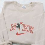 Mickey Mouse Loves Nike Cartoon Embroidered Hoodie & Shirt: Best Valentine’s Day Gift Ideas