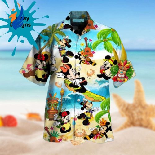 Mickey Mouse Minnie Hawaiian Shirt: Tropical Summer Beach Gift for Men Youth – Perfect for Party Valentine Birthday
