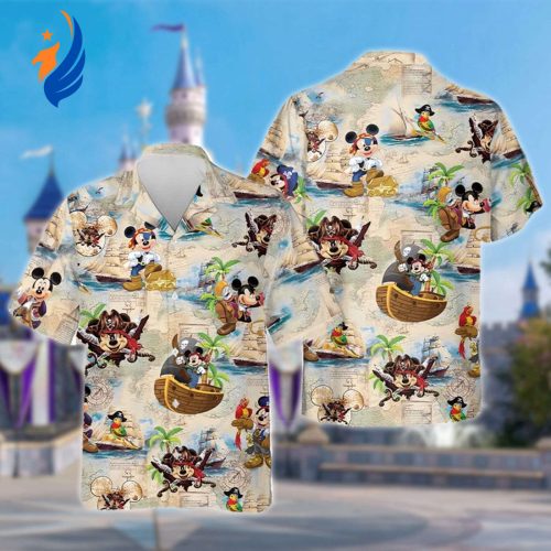 Fun & Stylish Mickey Mouse Pirate Hawaiian Shirt – Perfect for Summer Vacation & Cruise Adventures!