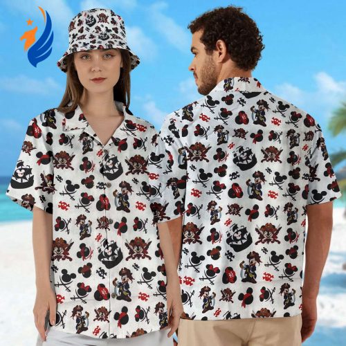 Mickey Mouse Pirate Hawaiian Shirt: Pirates of the Caribbean Icon Cartoon Movie Print – Summer Trip Shirt