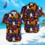 Mickey Mouse Pumpkin Hawaiian Shirt: Spooky Halloween Hawaii Style Trick or Treat Button Up Shirt & Horror Magic Kingdom Gift
