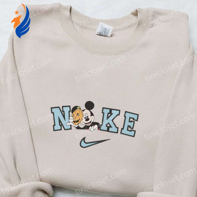 Mickey Mouse Pumpkin Mask Halloween x Nike Embroidered Sweatshirt: Best Disney Characters Shirt Perfect Halloween Gift Mickey Mouse Pumpkin Mask Halloween x Nike Embroidered Sweatshirt: Best Disney Characters Shirt Perfect Halloween Gift