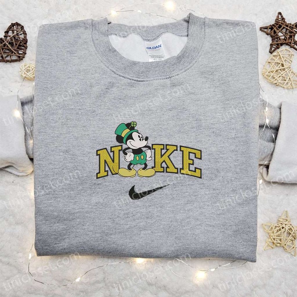 Mickey Mouse Saint Patricks x Nike Embroidered Sweatshirt Disney Characters Movie Merry Shirt Best St Patrick?s Day Gift Ideas Mickey Mouse Saint Patricks x Nike Embroidered Sweatshirt Disney Characters Movie Merry Shirt Best St Patrick?s Day Gift Ideas