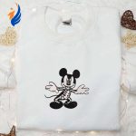 Spooky Mickey Mouse Skeleton Halloween Embroidered Shirt – Best Disney Halloween Gift for Family Spooky Mickey Mouse Skeleton Halloween Embroidered Shirt – Best Disney Halloween Gift for Family
