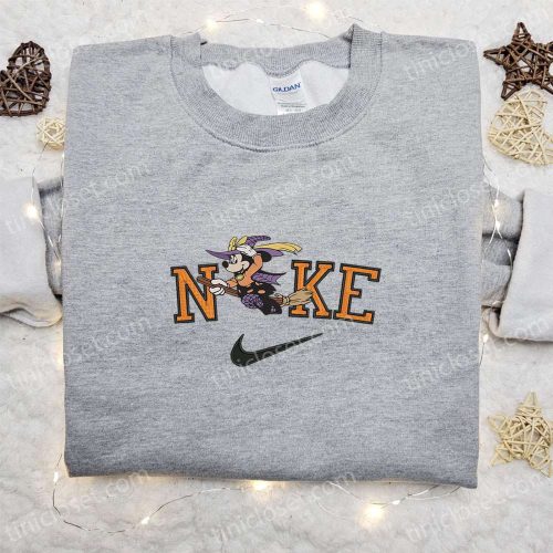 Mickey Mouse Witch Halloween x Nike Embroidered Sweatshirt: Best Disney Characters Shirt for Halloween – Perfect Halloween Gift Idea