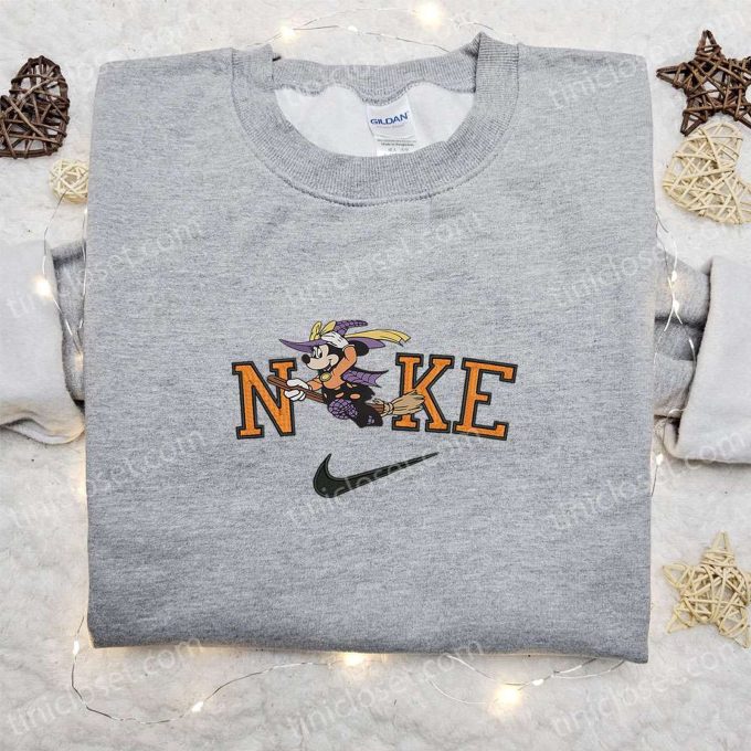 Mickey Mouse Witch Halloween x Nike Embroidered Sweatshirt: Best Disney Characters Shirt for Halloween – Perfect Halloween Gift Idea