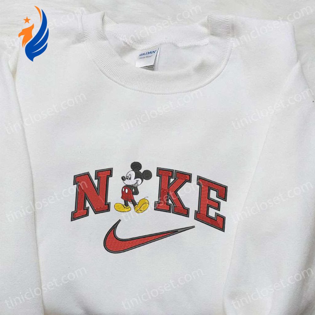 Mickey Mouse x Nike Cartoon Embroidered Shirt: Custom Birthday Gift Ideas Mickey Mouse x Nike Cartoon Embroidered Shirt: Custom Birthday Gift Ideas