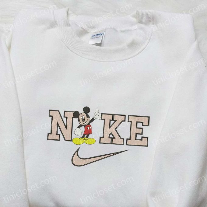 Mickey Mouse x Nike Cartoon Embroidered Sweatshirt: Best Nike Inspired Hoodie Perfect Birthday Gift for Family