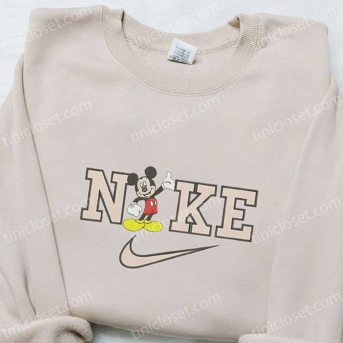 Mickey Mouse x Nike Cartoon Embroidered Sweatshirt: Best Birthday Gift for Family – Nike Inspired Hoodie