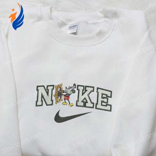 Mickey Mouse x Nike Cartoon Embroidered Tshirt: Disney Characters Inspired Tee