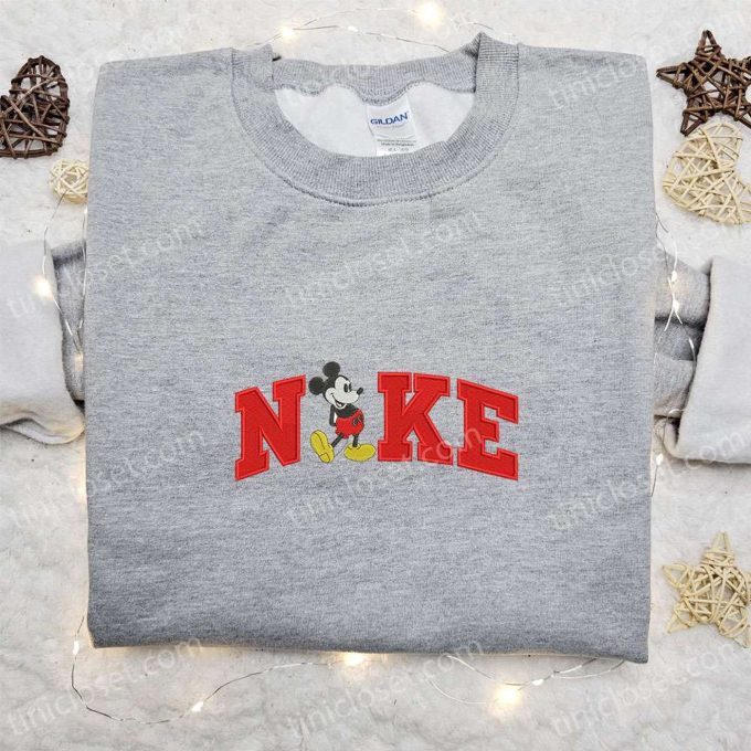 Mickey Mouse x Nike Embroidered Shirt Disney Characters Hoodie & Nike Inspired Sweatshirt – Trendy Authentic Disney Apparel by Nike