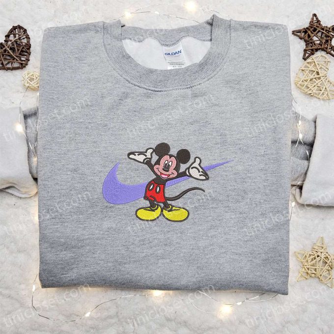 Mickey Mouse x Nike Cartoon Embroidered Hoodie & Shirts: Disney Characters & Nike Inspired Apparel
