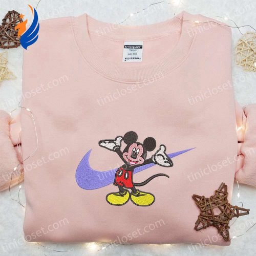 Mickey Mouse x Nike Cartoon Embroidered Hoodie & Shirts: Disney Characters & Nike Inspired Apparel