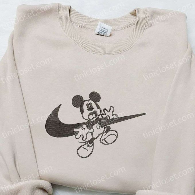 Mickey Mouse x Swoosh Embroidered Shirt – Halloween & Disney Characters – Best Family Gift Ideas
