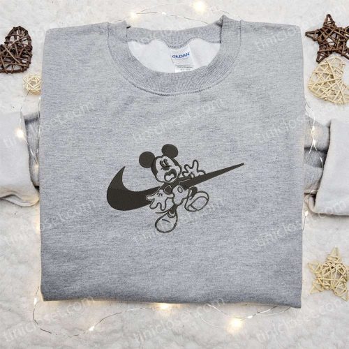 Mickey Mouse x Swoosh Halloween Embroidered Shirt: Best Disney Characters Gift for Family