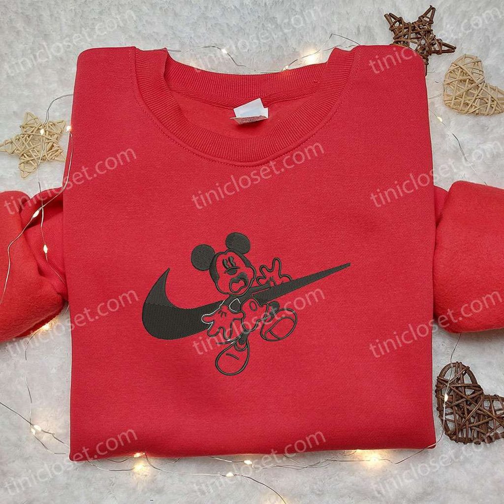 Mickey Mouse x Swoosh Embroidered Shirt – Halloween Edition: Disney Characters Design – Best Family Gift Ideas Mickey Mouse x Swoosh Embroidered Shirt – Halloween Edition: Disney Characters Design – Best Family Gift Ideas