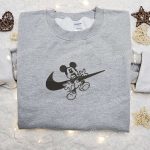 Mickey Mouse x Swoosh Embroidered Shirt: Spooky Halloween & Disney Characters – Perfect Family Gift Mickey Mouse x Swoosh Embroidered Shirt: Spooky Halloween & Disney Characters – Perfect Family Gift
