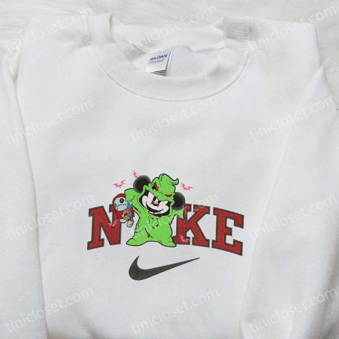Mickey Oogie Boogie Halloween x Nike Embroidered Sweatshirt: Horror Movie Shirt Best Halloween Gift Ideas