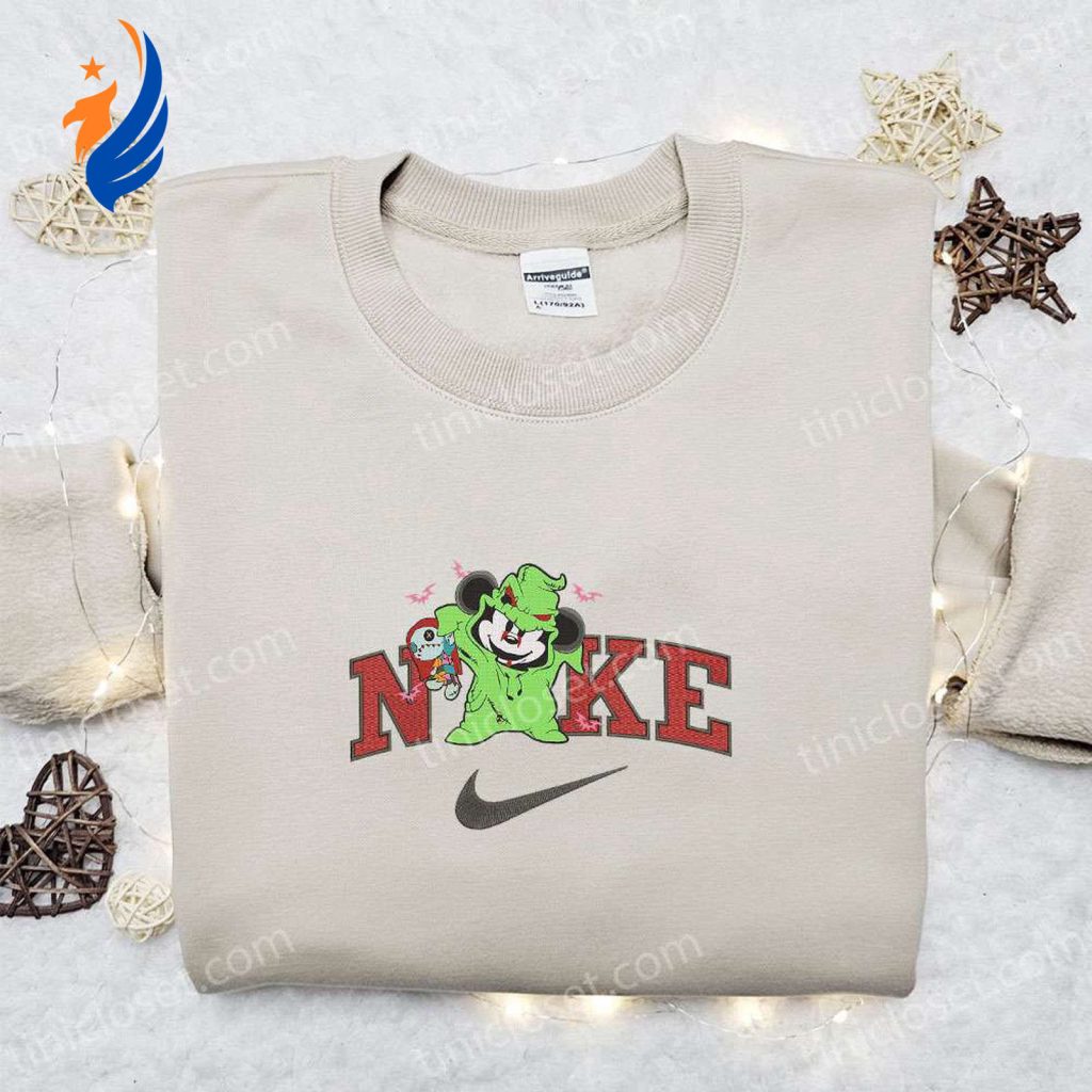 Mickey Oogie Boogie Halloween x Nike Embroidered Sweatshirt: Horror Movie Shirt Best Halloween Gift Ideas Mickey Oogie Boogie Halloween x Nike Embroidered Sweatshirt: Horror Movie Shirt Best Halloween Gift Ideas