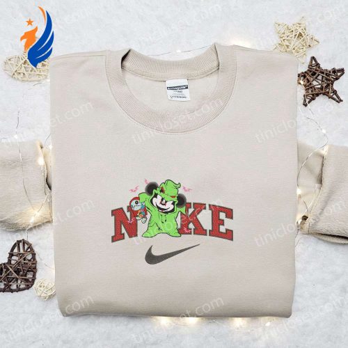 Spooky Mickey Oogie Boogie Halloween x Nike Embroidered Sweatshirt: Best Horror Movie Halloween Gift Ideas