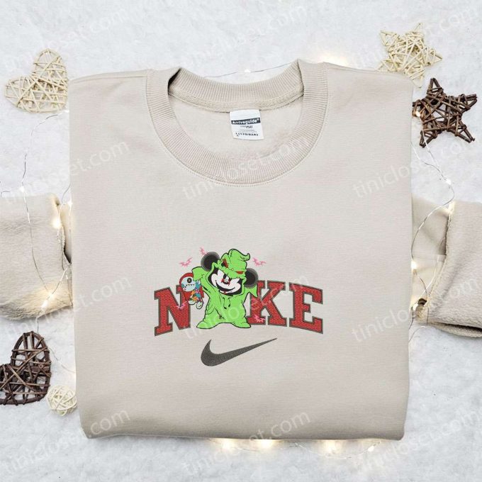Mickey Oogie Boogie x Nike Embroidered Sweatshirt: Spooky Horror Movie Halloween Shirt – Best Gift Ideas