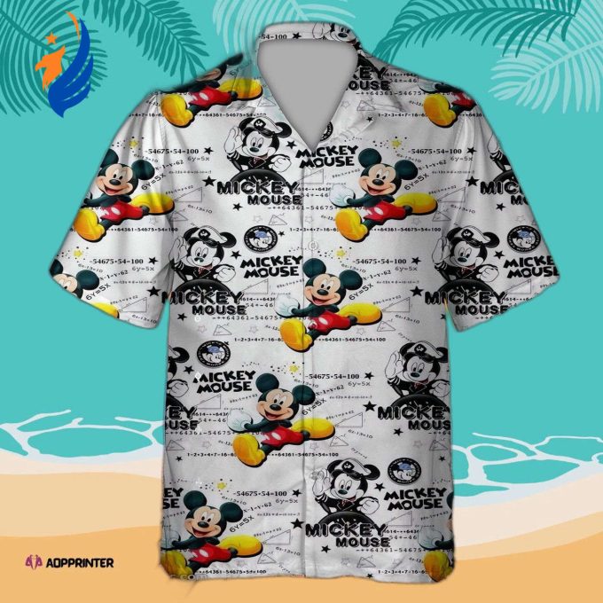 Mickey Pattern 3D All Print Hawaiian Shirt – Summer Aloha Shirt for Men and Women