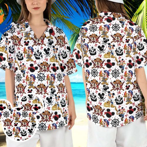 Disneyland Mickey Pirate Beach Hawaiian Shirt – Caribbean Cruise Aloha Style