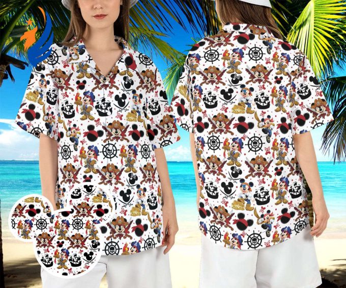 Disneyland Mickey Pirate Beach Hawaiian Shirt – Caribbean Cruise Aloha Style