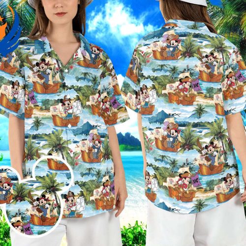 Mickey Pirate Caribbean Hawaiian Shirt – Disneyland Pirate Life Tropical Hawaii Aloha Beach Cruise