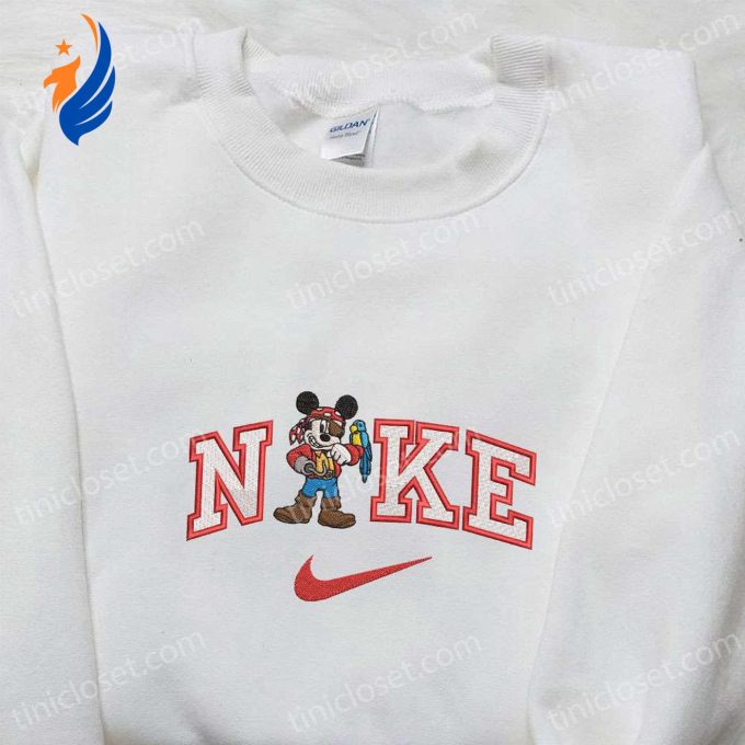 Mickey Pirate x Nike Embroidered Shirt & Disney Characters Hoodie – Cartoon Embroidery Collection for Disney Fans Mickey Pirate x Nike Embroidered Shirt & Disney Characters Hoodie – Cartoon Embroidery Collection for Disney Fans