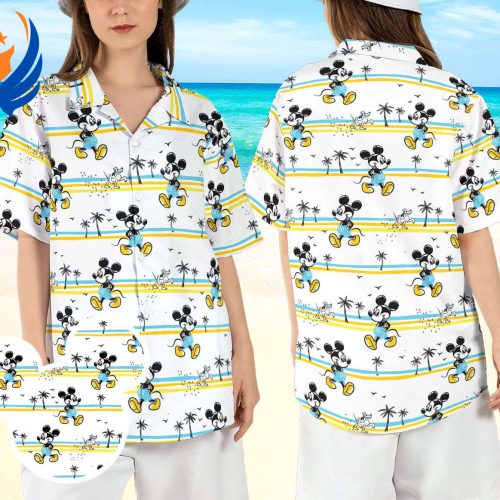 Disneyland Mickey Vacation Hawaiian Shirt – Palm Tree Mickey Mouse Beach Aloha Shirt