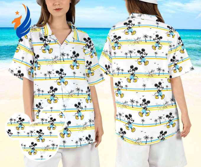 Disneyland Mickey Vacation Hawaiian Shirt – Palm Tree Mickey Mouse Beach Aloha Shirt