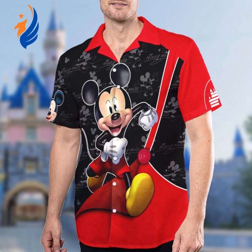Mickey Running Hawaii Shirt - Button Up Hawaiian & Cartoon 3D All Over Print Mouse Shirt Gift