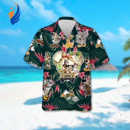 Wild and Tropical: Mickey Safari Hawaiian Shirt for Adventure-Seekers at Magic Kingdom!