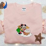 Disney Mickey Santa Chimney Embroidered Shirt & Characters Hoodie – Festive Christmas Apparel