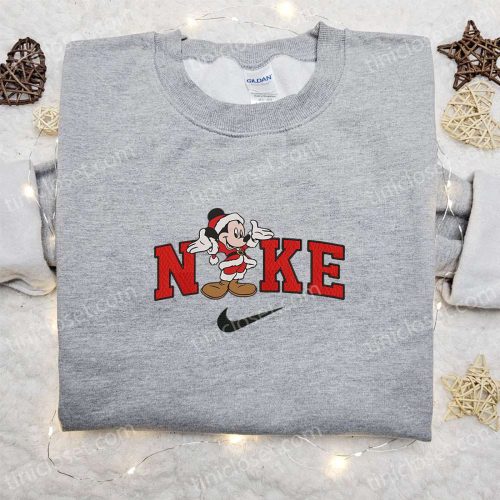 Mickey Santa Claus Disney x Nike Embroidered Sweatshirt – Festive Disney Characters Movie Shirt Perfect Christmas Gift Idea