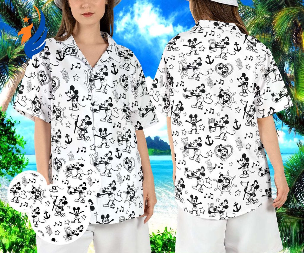 Vintage Mickey Steamboat Willie Hawaiian Shirt – Classic Cartoon Sound Captain Beach Aloha & Disneyland Button Design Vintage Mickey Steamboat Willie Hawaiian Shirt – Classic Cartoon Sound Captain Beach Aloha & Disneyland Button Design