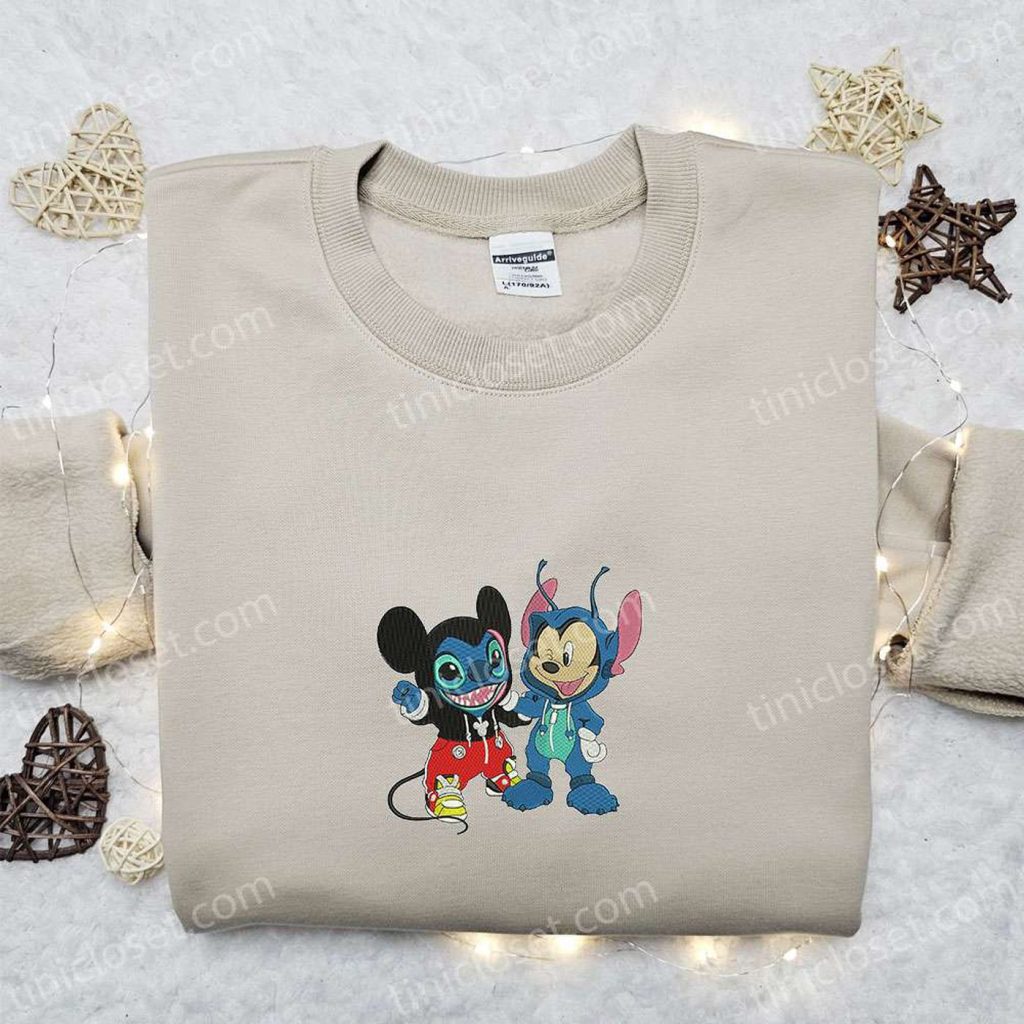 Halloween Embroidered Shirt: Mickey Stitch Changed Face Disney Halloween Gift for Family Halloween Embroidered Shirt: Mickey Stitch Changed Face Disney Halloween Gift for Family