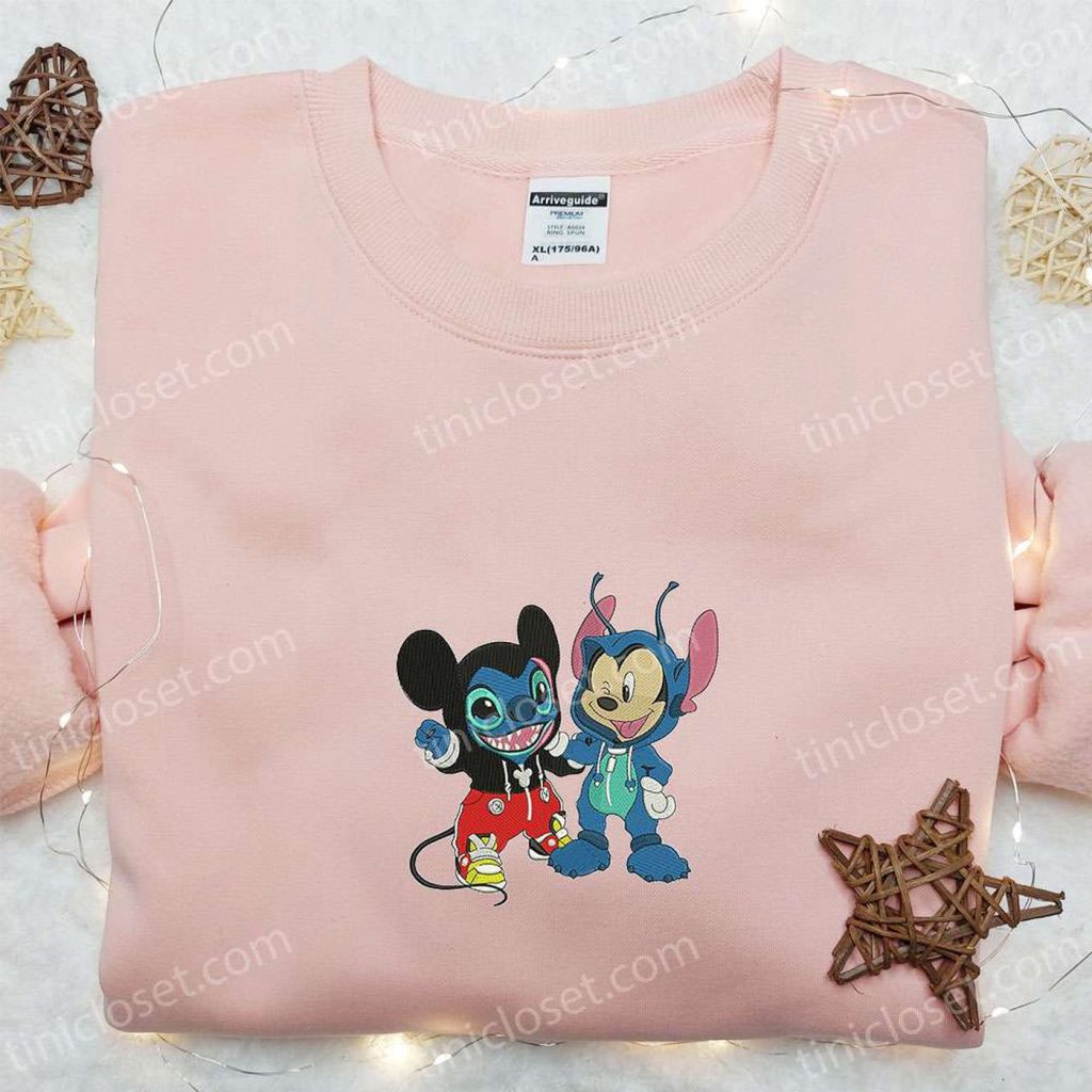 Halloween Embroidered Shirt: Mickey Stitch Changed Face Disney Halloween Gift for Family Halloween Embroidered Shirt: Mickey Stitch Changed Face Disney Halloween Gift for Family