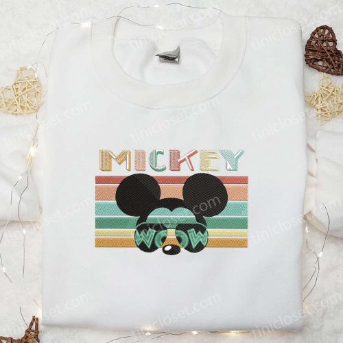 Shop the Trendy Mickey Sunglasses Wow Embroidered Shirt & Disney Characters Hoodie for the Best Gift Idea