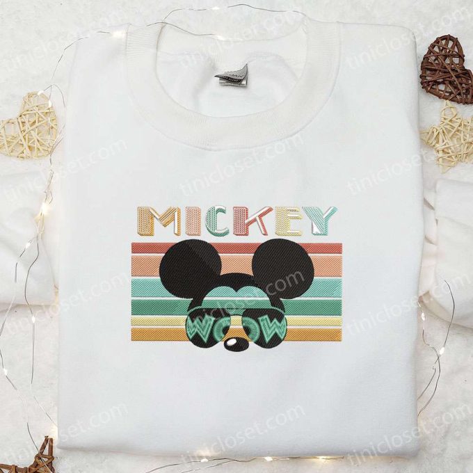 Shop the Trendy Mickey Sunglasses Wow Embroidered Shirt & Disney Characters Hoodie for the Best Gift Idea