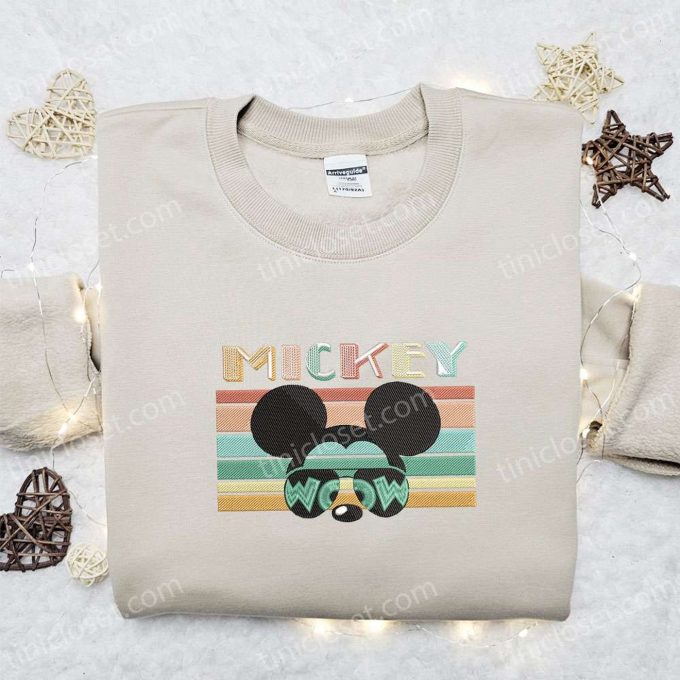 Shop the Trendy Mickey Sunglasses Wow Embroidered Shirt & Disney Characters Hoodie for the Best Gift Idea