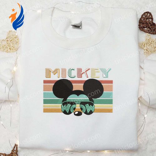 Shop the Trendy Mickey Sunglasses Wow Embroidered Shirt & Disney Characters Hoodie for the Best Gift Idea
