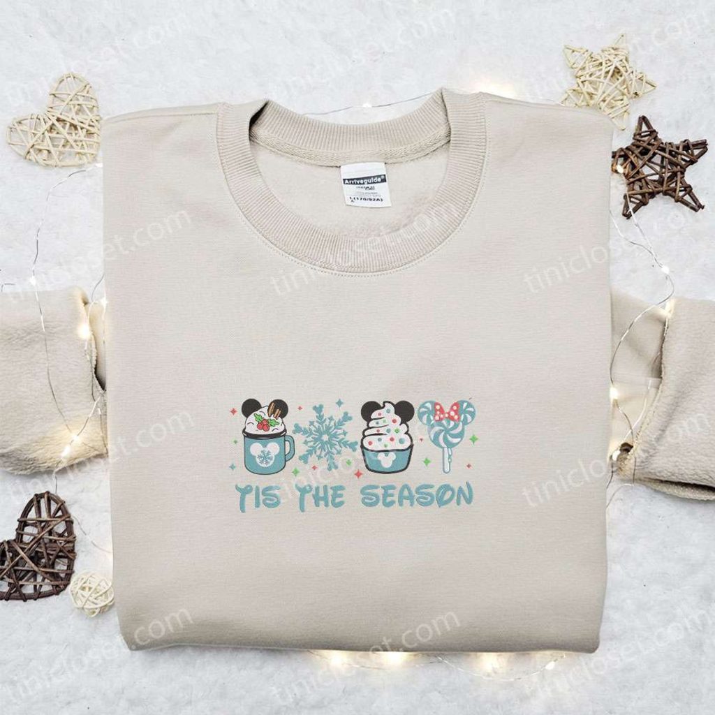 Mickey Tis The Season Christmas Embroidered Sweatshirt & Shirt – Best Gift Ideas Mickey Tis The Season Christmas Embroidered Sweatshirt & Shirt – Best Gift Ideas