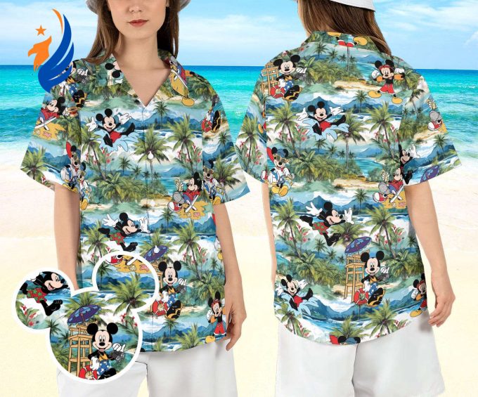 Mickey Tropical Palm Tree Hawaiian Shirt: Disneyland Summer Aloha Beachwear for a Fun Mickey Vacay!