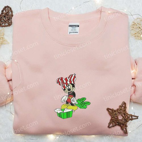 Disney Christmas Gifts: Mickey Wearing Gift Hat Shirt & Characters Hoodie – Perfect Family Presents
