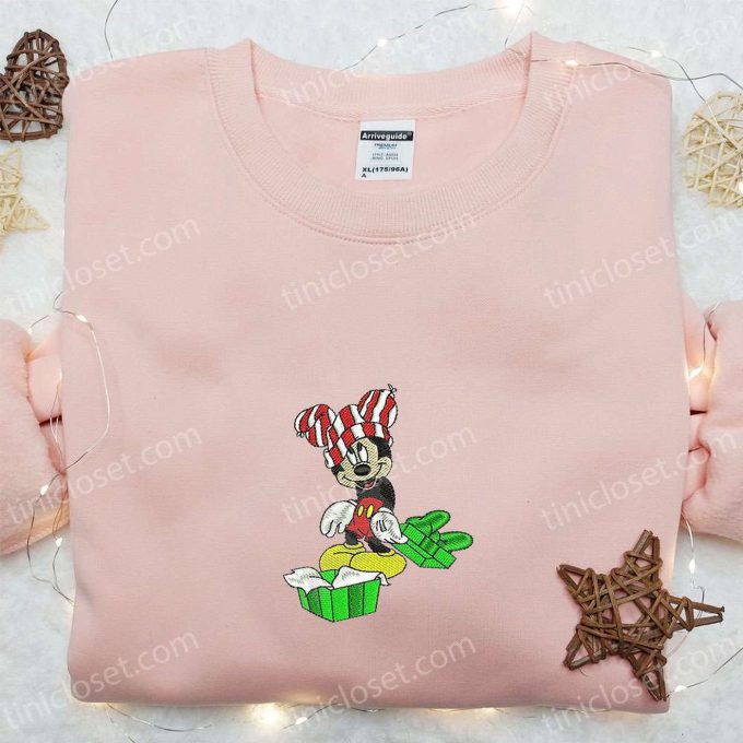 Disney Christmas Gifts: Mickey Wearing Gift Hat Shirt & Characters Hoodie – Perfect Family Presents