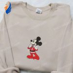 Disney Christmas Embroidered Apparel: Mickey Pajama Shirt Characters Hoodie Sweatshirt