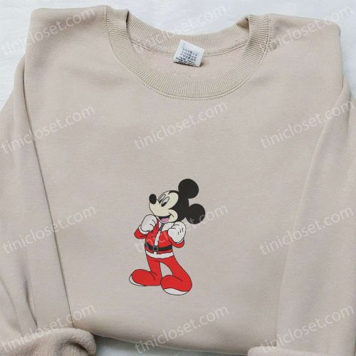 Disney Christmas Embroidered Apparel: Mickey Pajama Shirt Characters Hoodie Sweatshirt