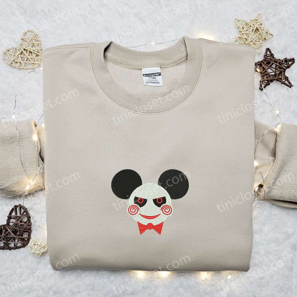 Spooky Mickey x Jigsaw Embroidered Shirt – Funny & Cool Halloween Design Spooky Mickey x Jigsaw Embroidered Shirt – Funny & Cool Halloween Design